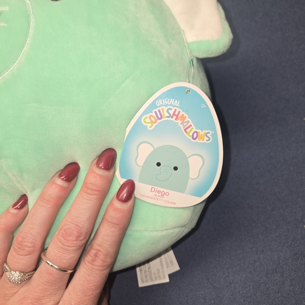 Diego the Teal Elephant is a Squishmallow from the Zoo Squad. 8" - Picture 2 of 3